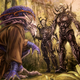 Image: Vergere and three Yuuzhan Vong by Chris Trevas from Jedi vs. Sith: The Essential Guide to the Force (Del Rey)